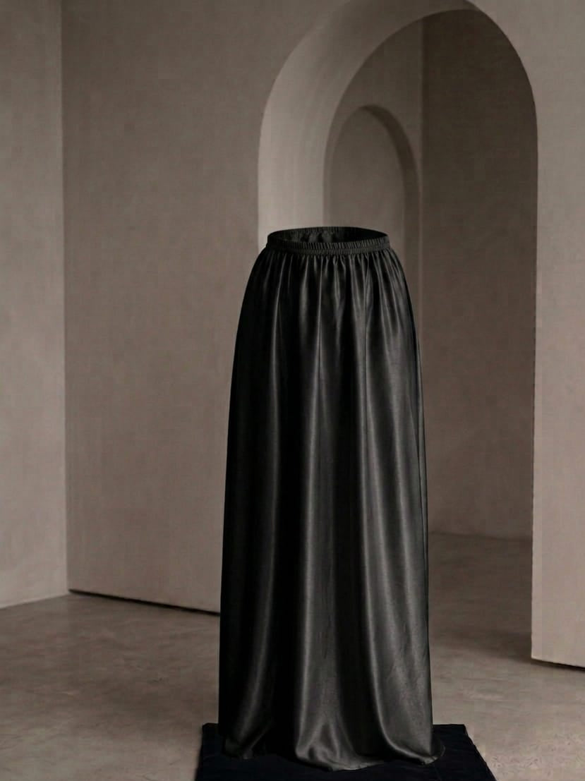 Black Satin portable skirt
