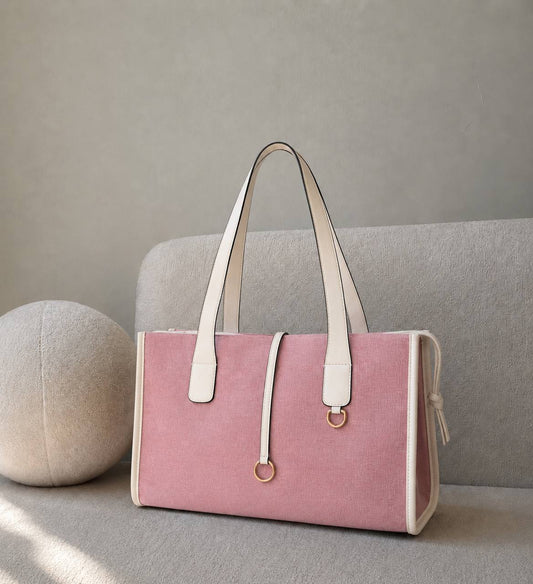 Carry More Bag – Pink & White Tote Bag