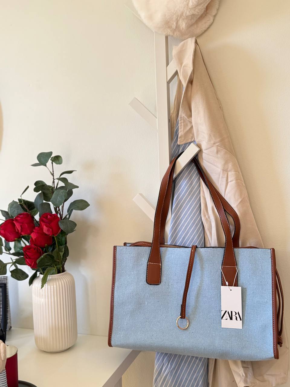 Carry More Bag – Baby Blue & Havana Tote Bag