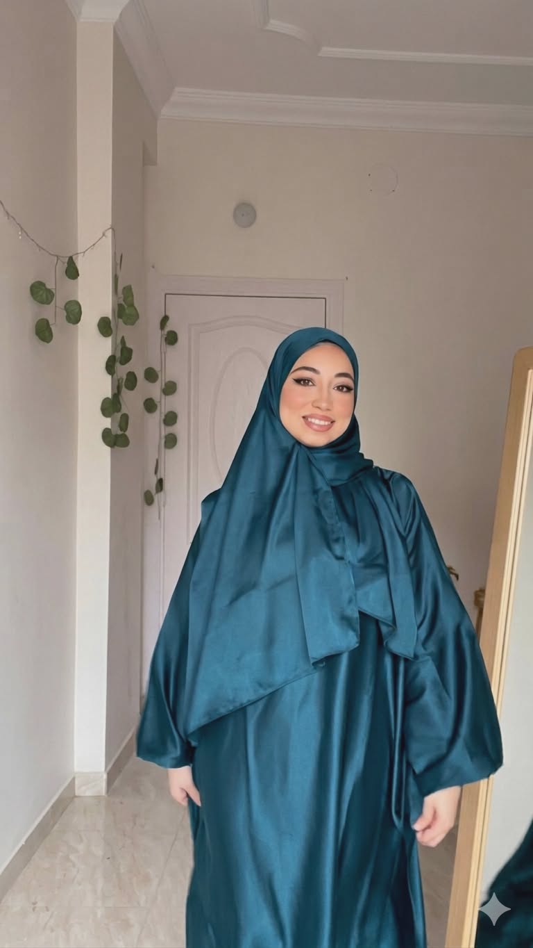 Petroleum  Portable Isdal with Separate Hijab & Zipper