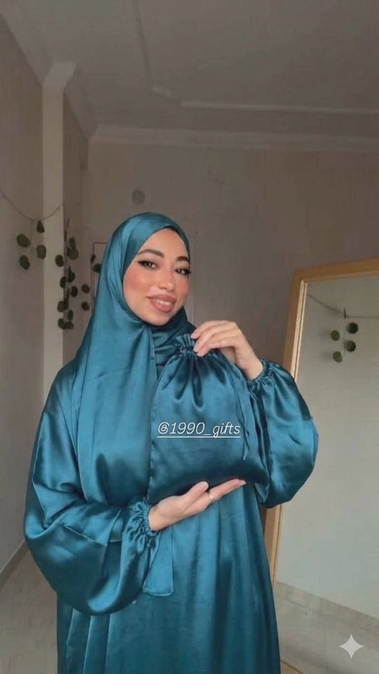 Petroleum  Portable Isdal with Separate Hijab & Zipper